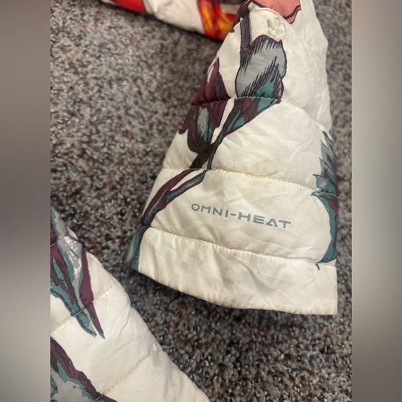 Columbia Omni-Heat Floral Quilted Puffer jacket coat with Red Bloom Print small - Picture 5 of 10